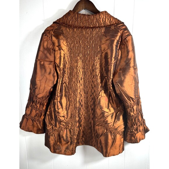 General Apparel Women’s Size Small Copper Evening Event Coat Jacket Pockets - Picture 4 of 8